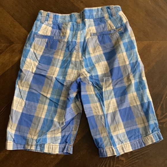 Boys VANS Blue Plaid Retro Shorts - Picture 5 of 7